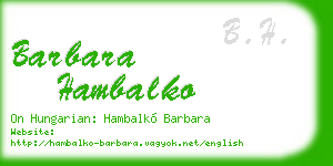 barbara hambalko business card