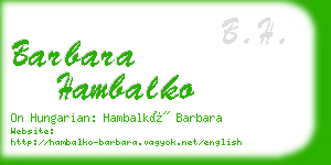 barbara hambalko business card